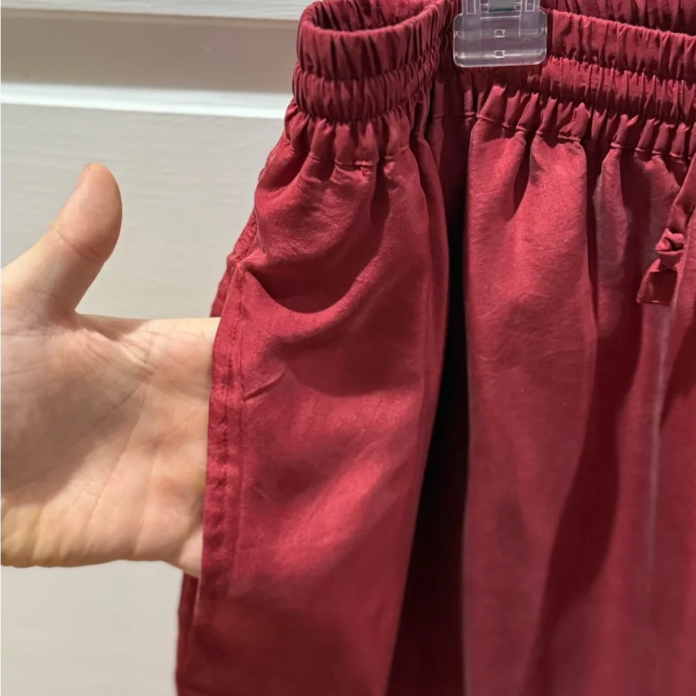 Vintage 1990s EVR Div Rousso Apparel Red Silk Pants - Picture 6 of 9